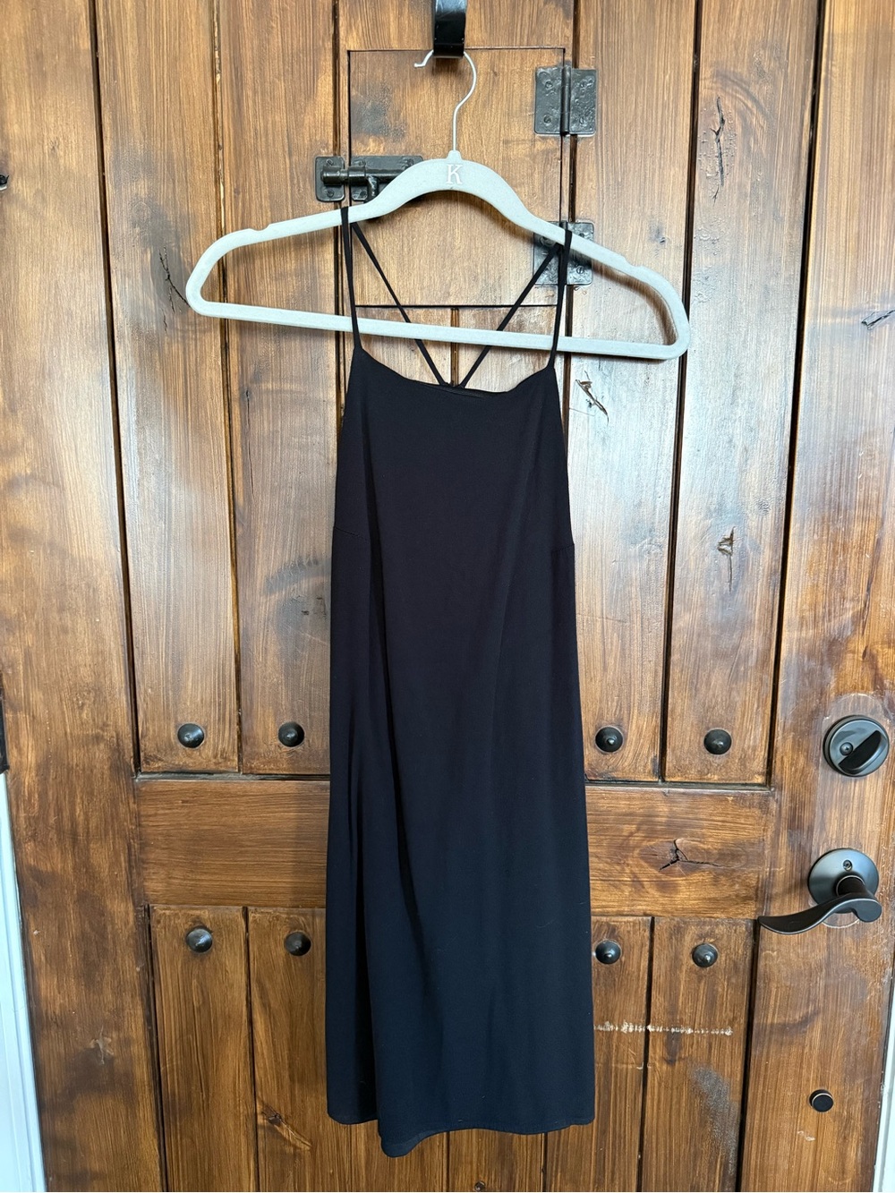 Forever 21 Black Strappy Slip Midi Dress